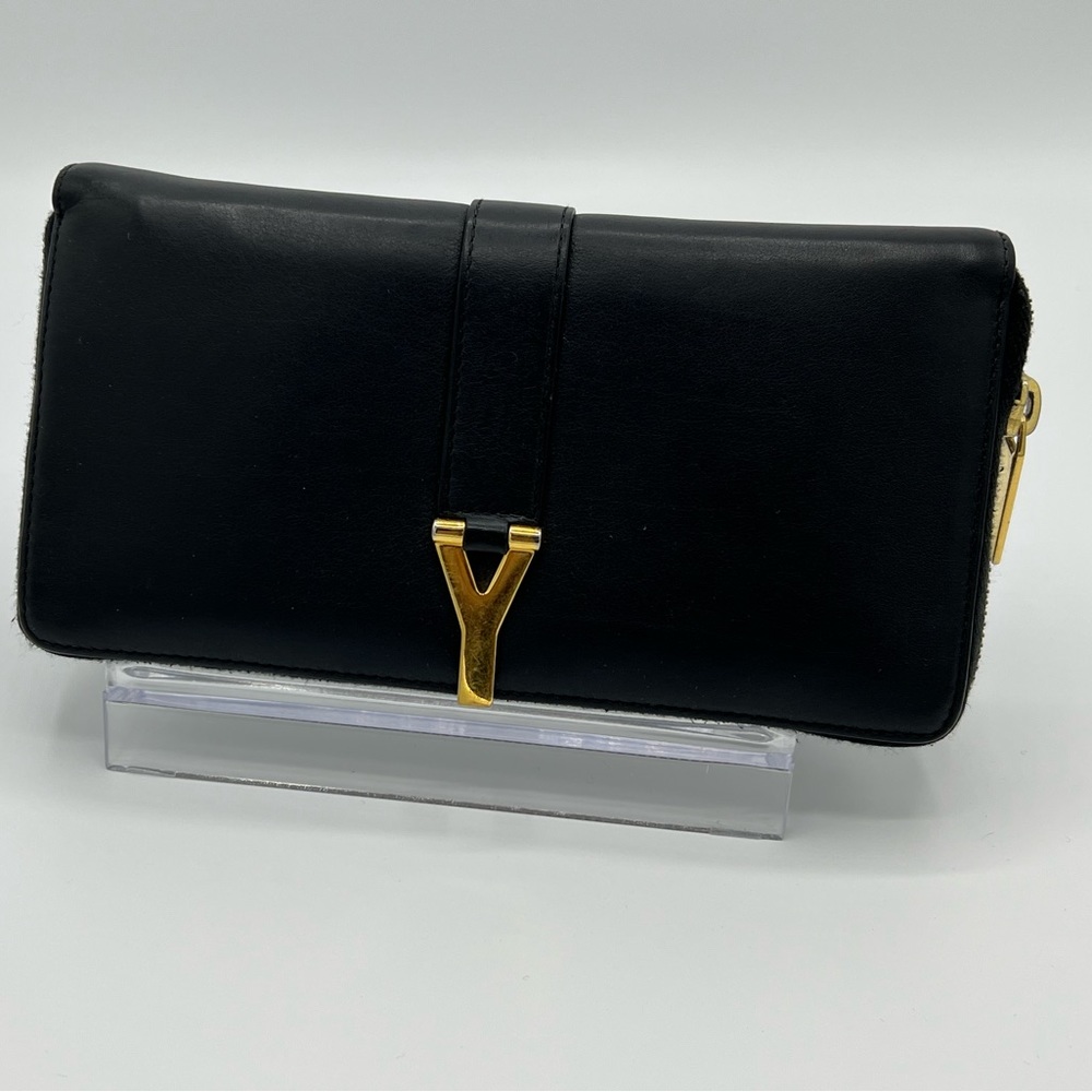 Yves Saint Laurent Classic Y Ligne Long Black Zip Wallet